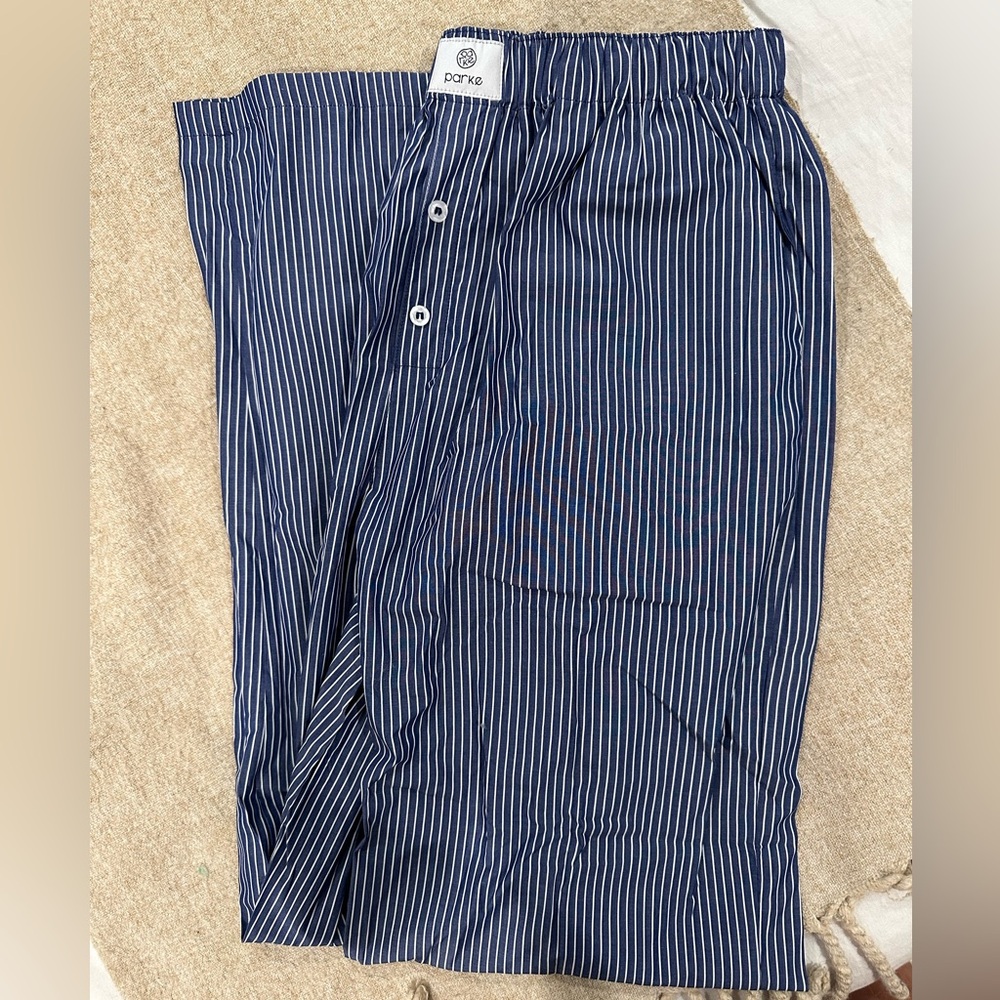 Parke Navy Striped Pants